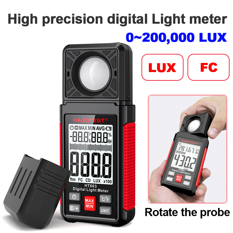 Photography Lighting Meter - HT603 Digital Lux Meter 0~200,000lux LCD