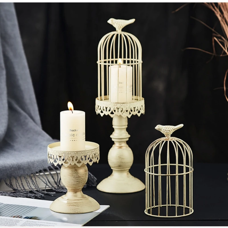 Photography Lighting Home - Vintage Birdcage Candle Holder Carved Floral