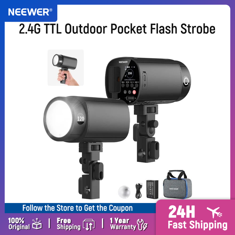 Portable Strobe Monolight - NEEWER 120Ws 2.4G TTL Outdoor Strobe
