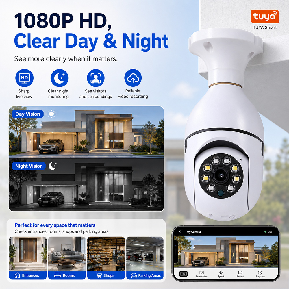 Bulb Camera  Tuya Wireless Lig - Photography Lighting Wireless review and price