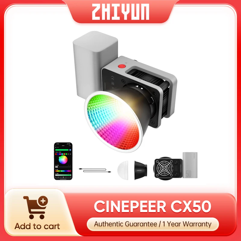 Zhiyun CINEPEER CX50 RGB Video - Photography Lighting App review and price