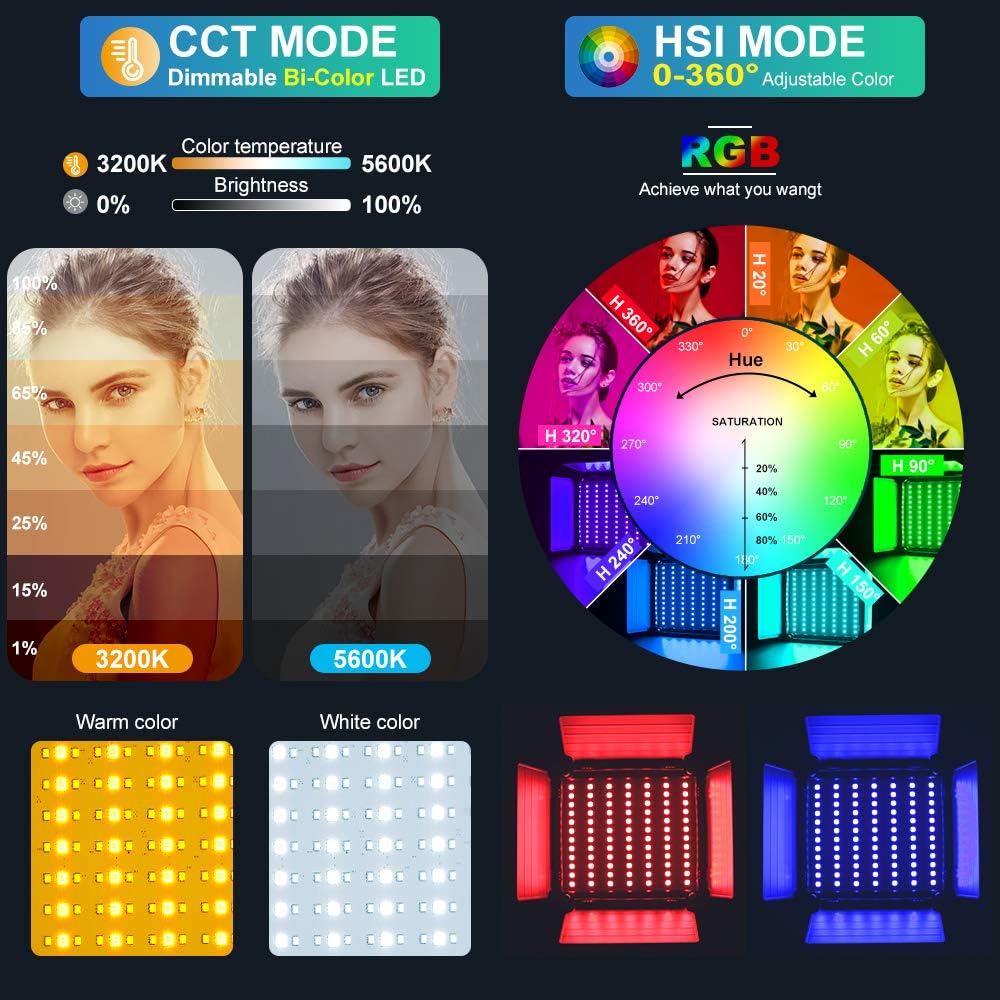 RGB LED Panel Video Light with - Photography Lighting App review and price