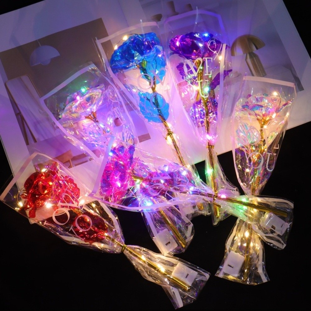 Glowing Gold Foil Rose Flower  - Photography Lighting Simulation review and price