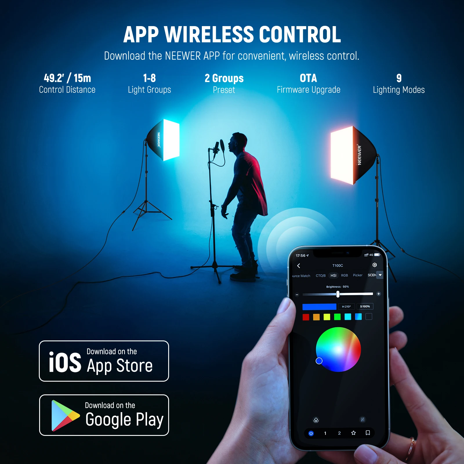 NEEWER RGB Softbox Lighting Ki - Photography Lighting App review and price