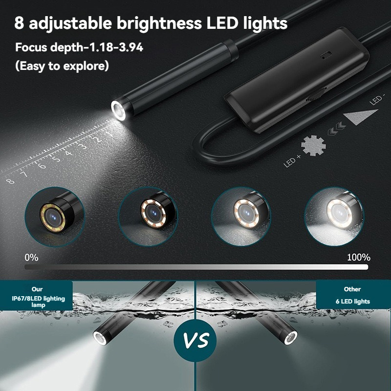 8mm Lens Industrial Endoscope, - Macro Photography Led Lighting review and price