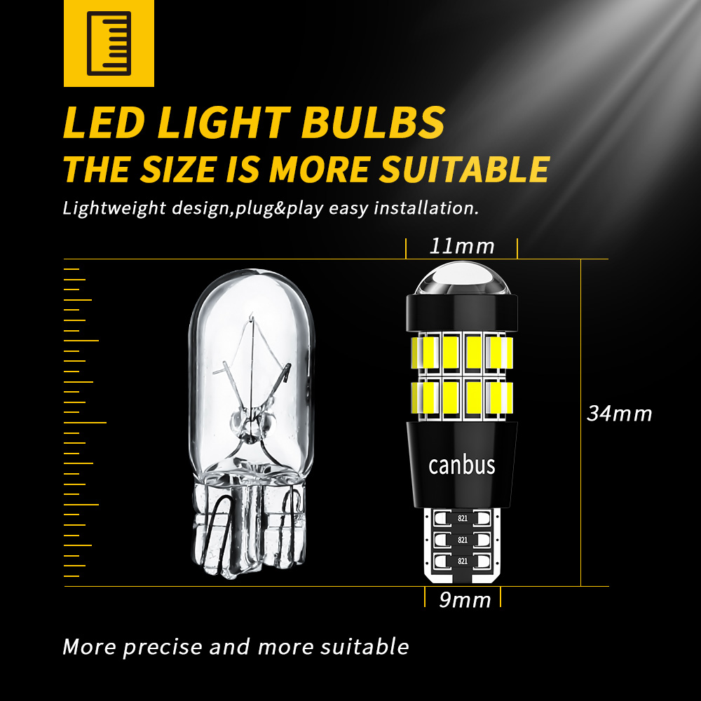 DXZ 2PCS W5W T10 LED Bulbs Len - Interior Photography Lighting review and price