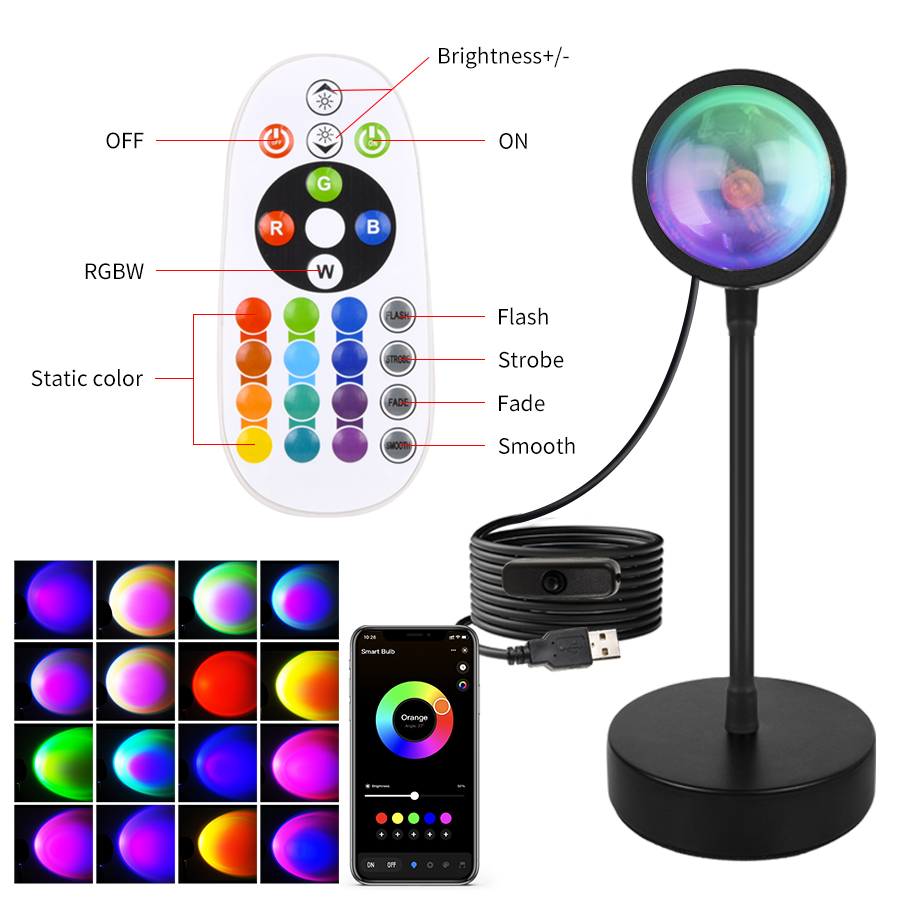 Smart Sunset Lamp Tuya LED Nig - Photography Lighting App review and price