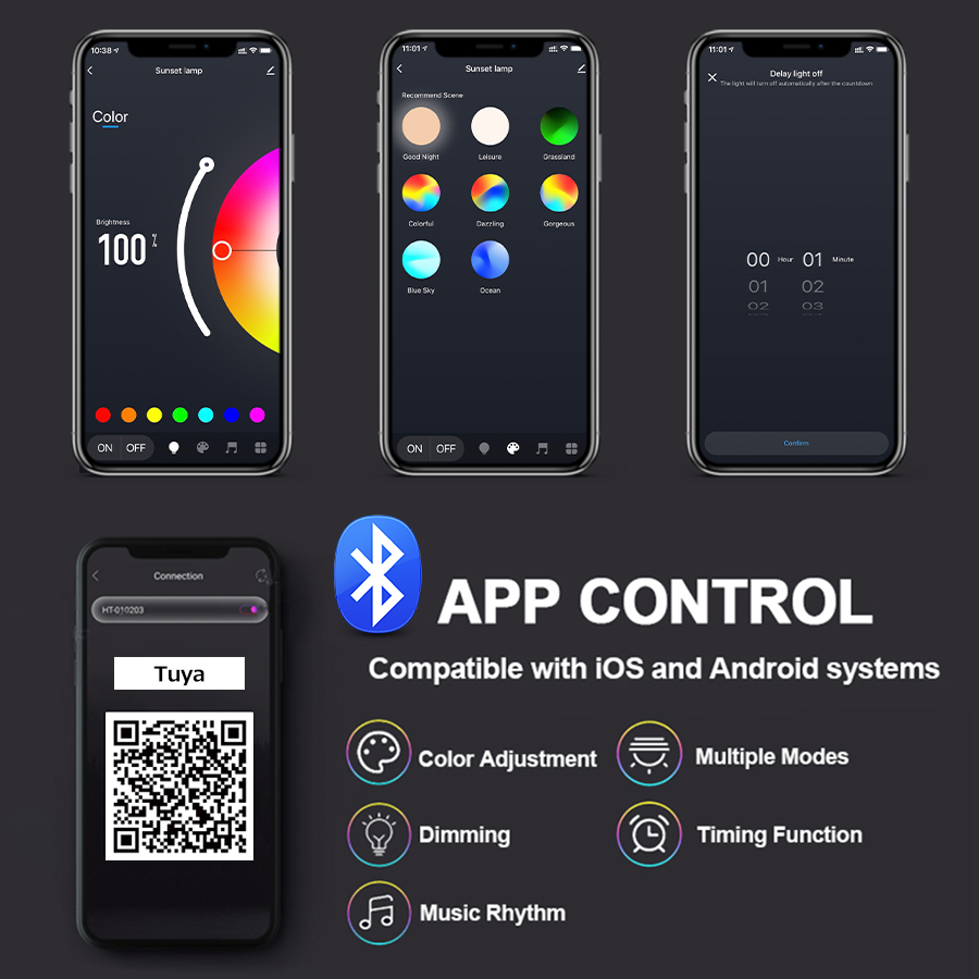 Smart Sunset Lamp Tuya LED Nig - Photography Lighting App review and price
