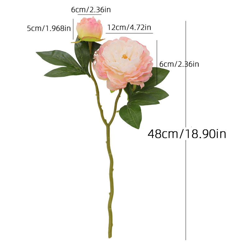 1PC Retro 2 Head Peony Simulat - Photography Lighting Simulation review and price