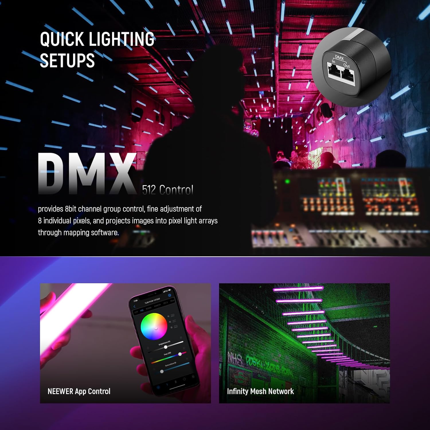 NEEWER TL60 RGB Tube Light, Fu - Photography Lighting App review and price
