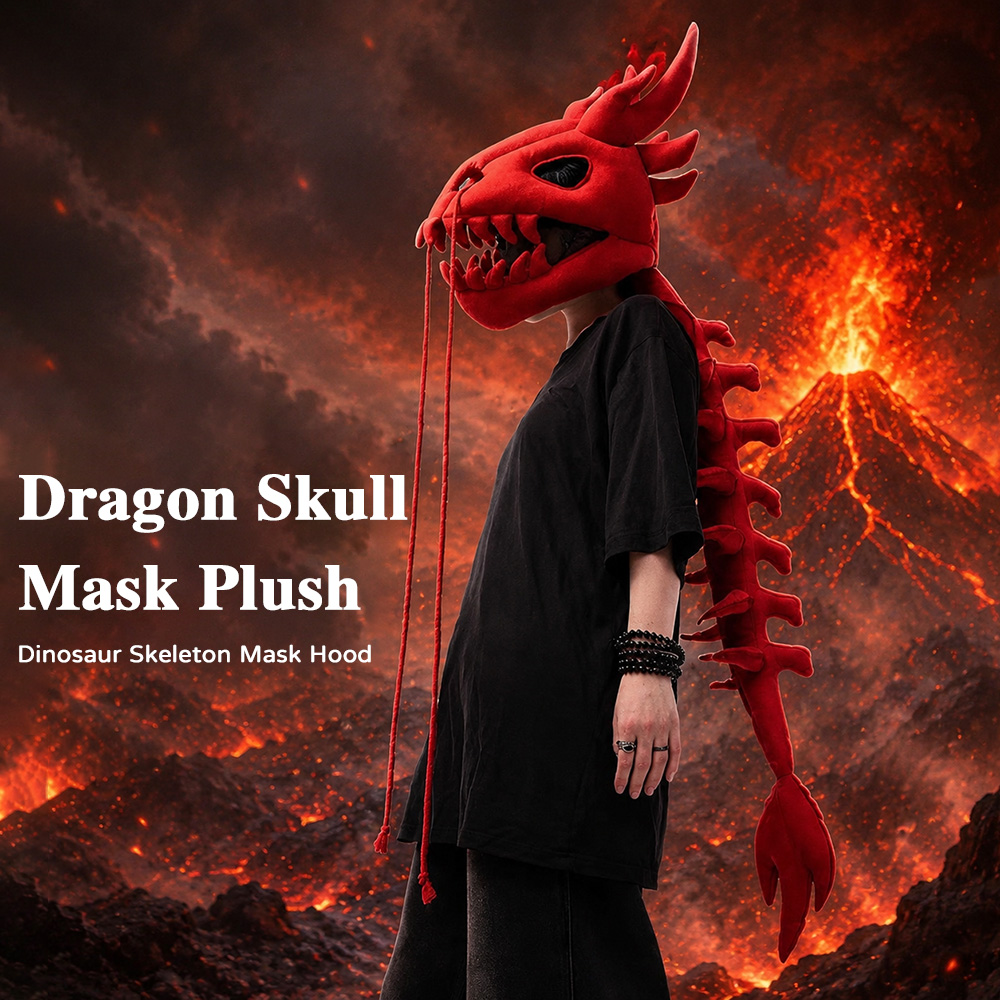 Dragon Skull Spine Plush Hood  - Photography Lighting Home review and price