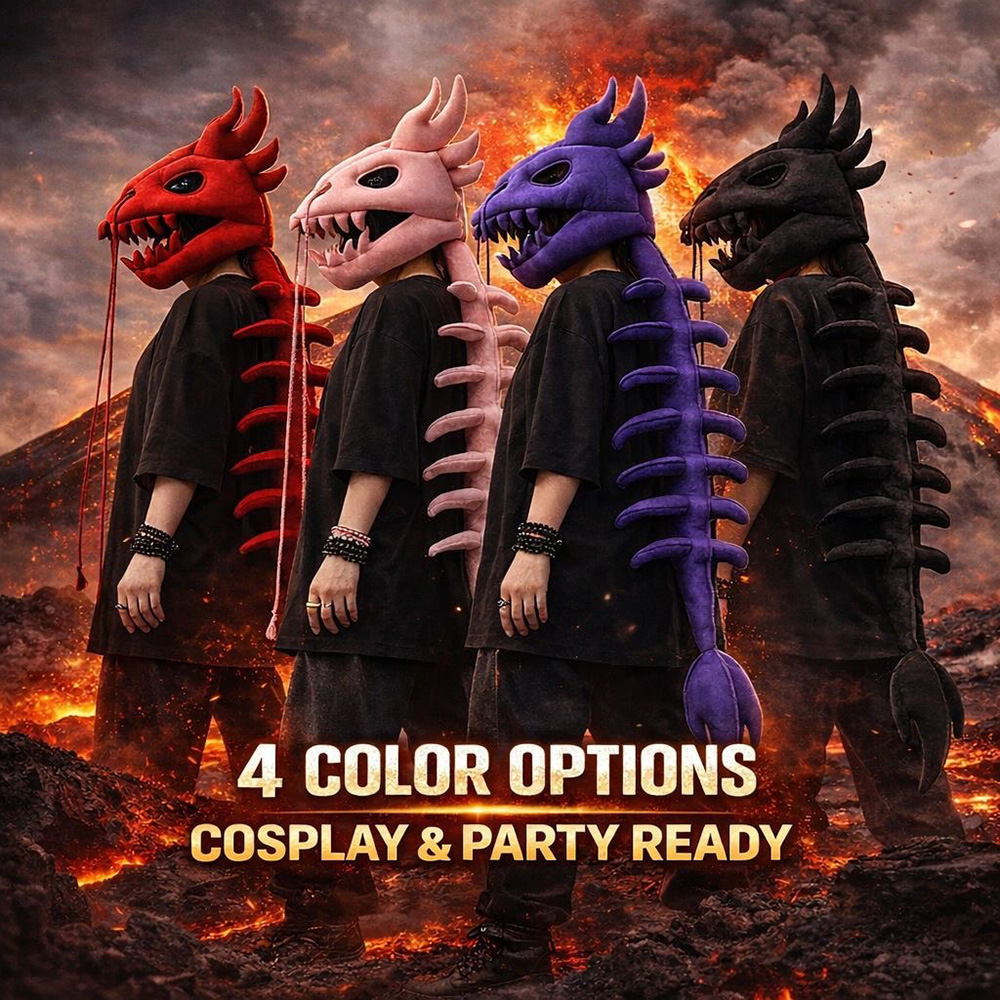 Dragon Skull Spine Plush Hood  - Photography Lighting Home review and price