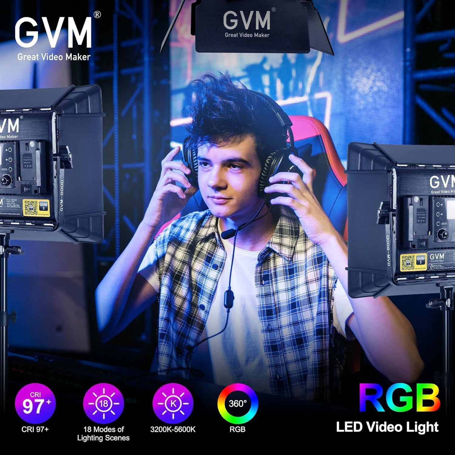 RGB LED Video Lighting Kit, 3- - Photography Lighting App review and price
