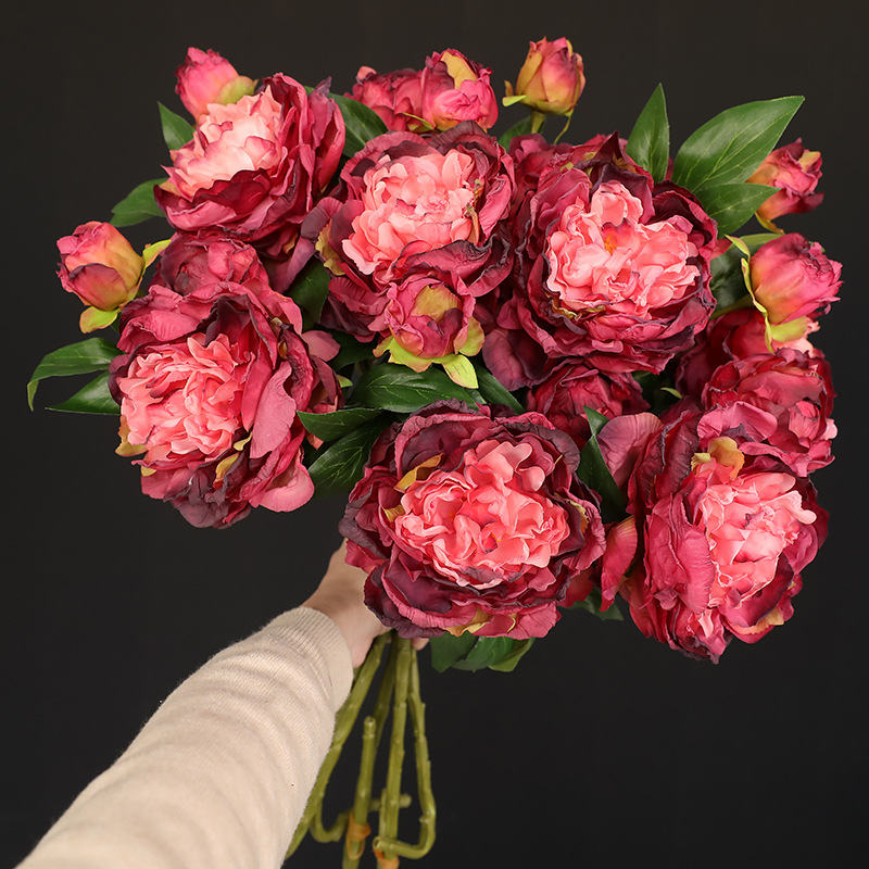 1PC Retro 2 Head Peony Simulat - Photography Lighting Simulation review and price